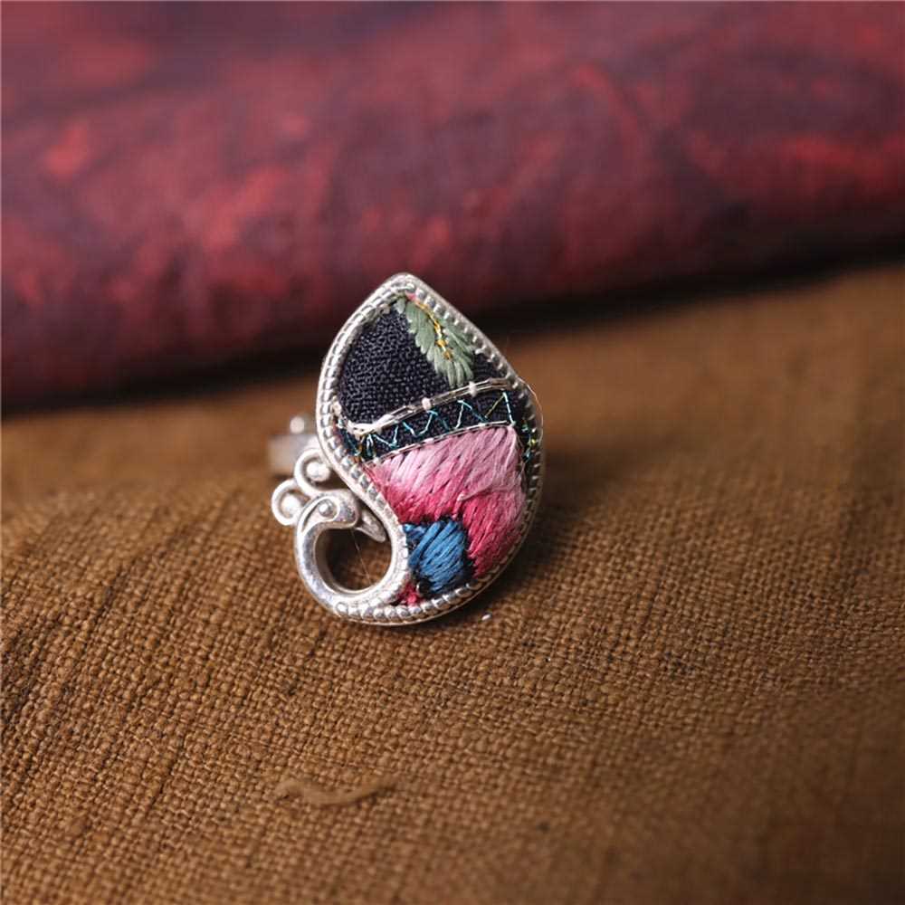 6-30 Miao Silver Ethnic Style Handmade Batik Ring #130