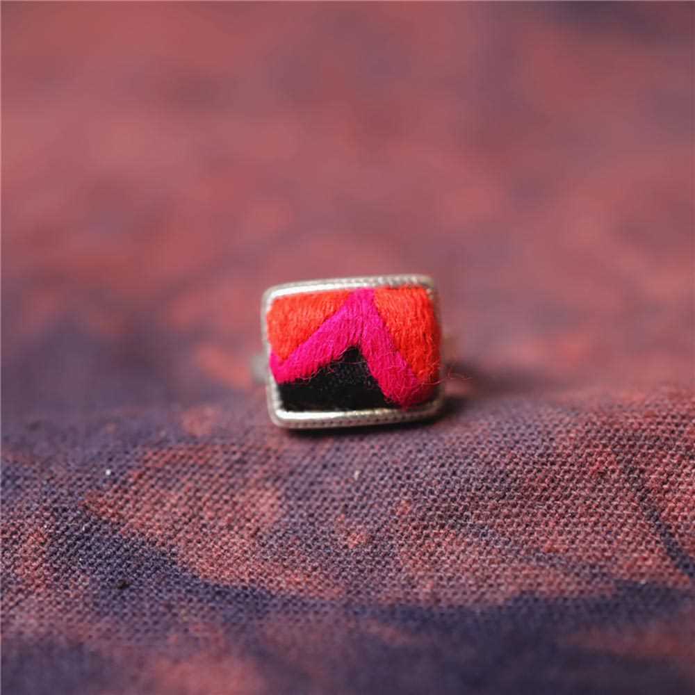 6-30 Miao Silver Ethnic Style Handmade Batik Ring #130