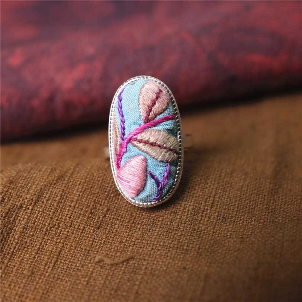 31-60 Miao Silver Ethnic Style Handmade Batik Ring #130