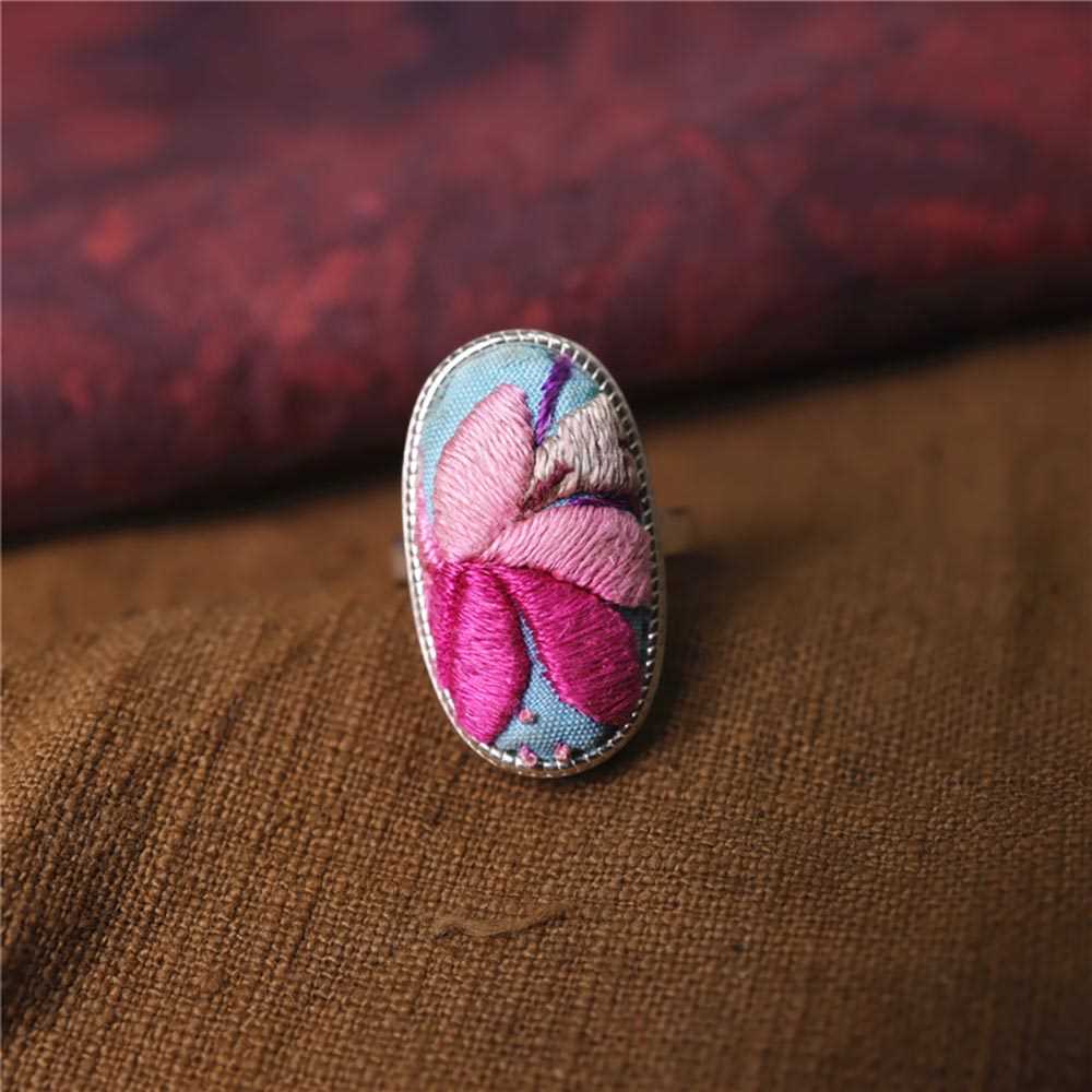 31-60 Miao Silver Ethnic Style Handmade Batik Ring #130