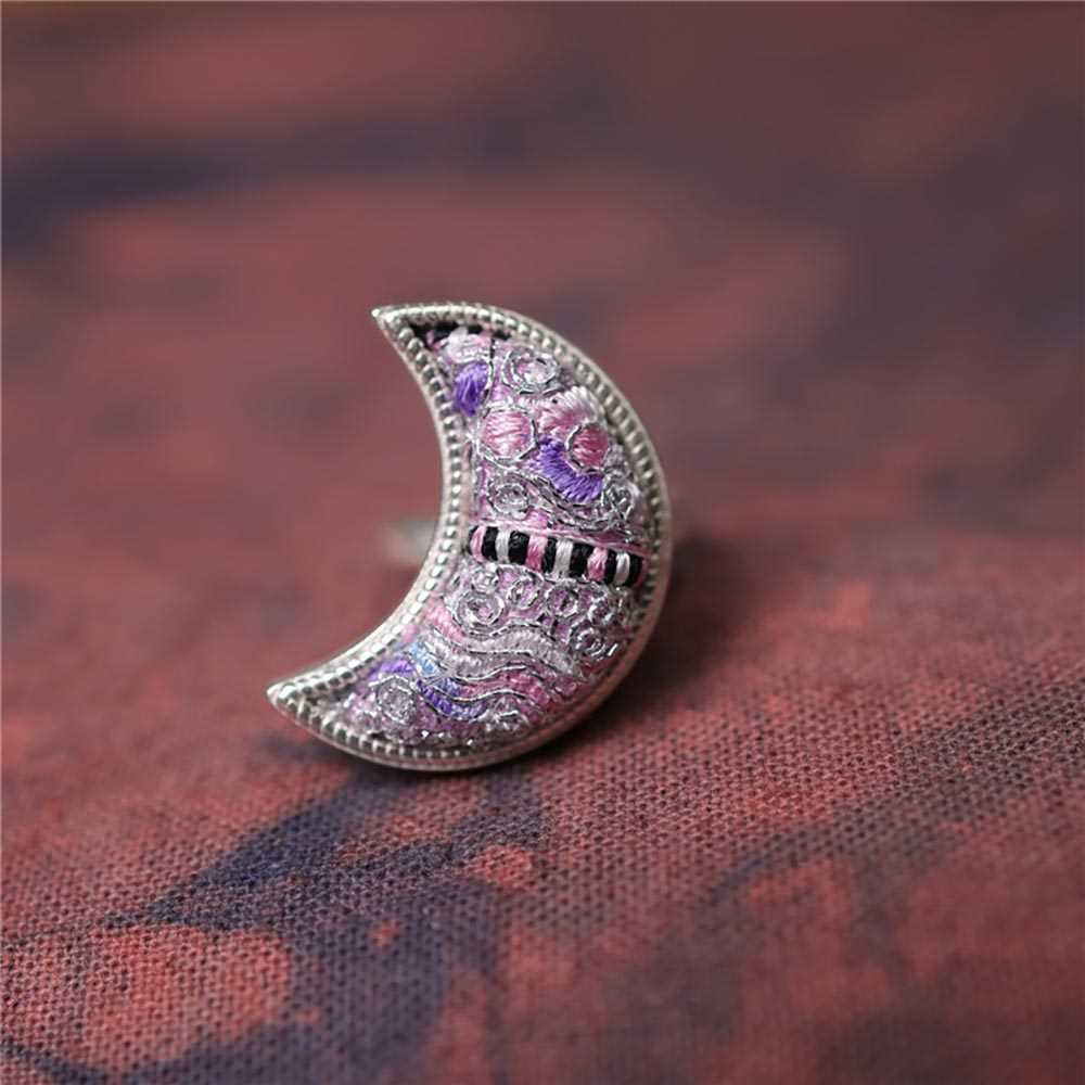 31-60 Miao Silver Ethnic Style Handmade Batik Ring #130