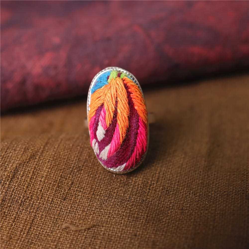 31-60 Miao Silver Ethnic Style Handmade Batik Ring #130