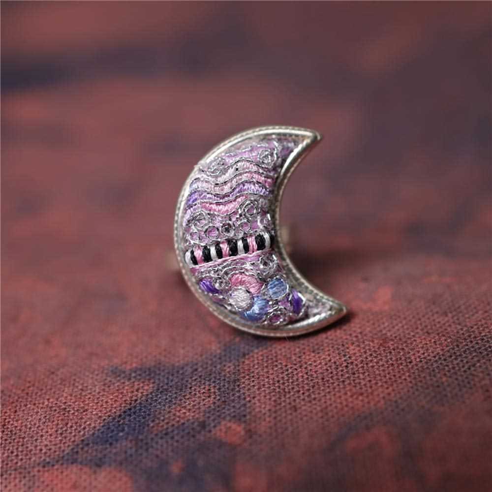 31-60 Miao Silver Ethnic Style Handmade Batik Ring #130