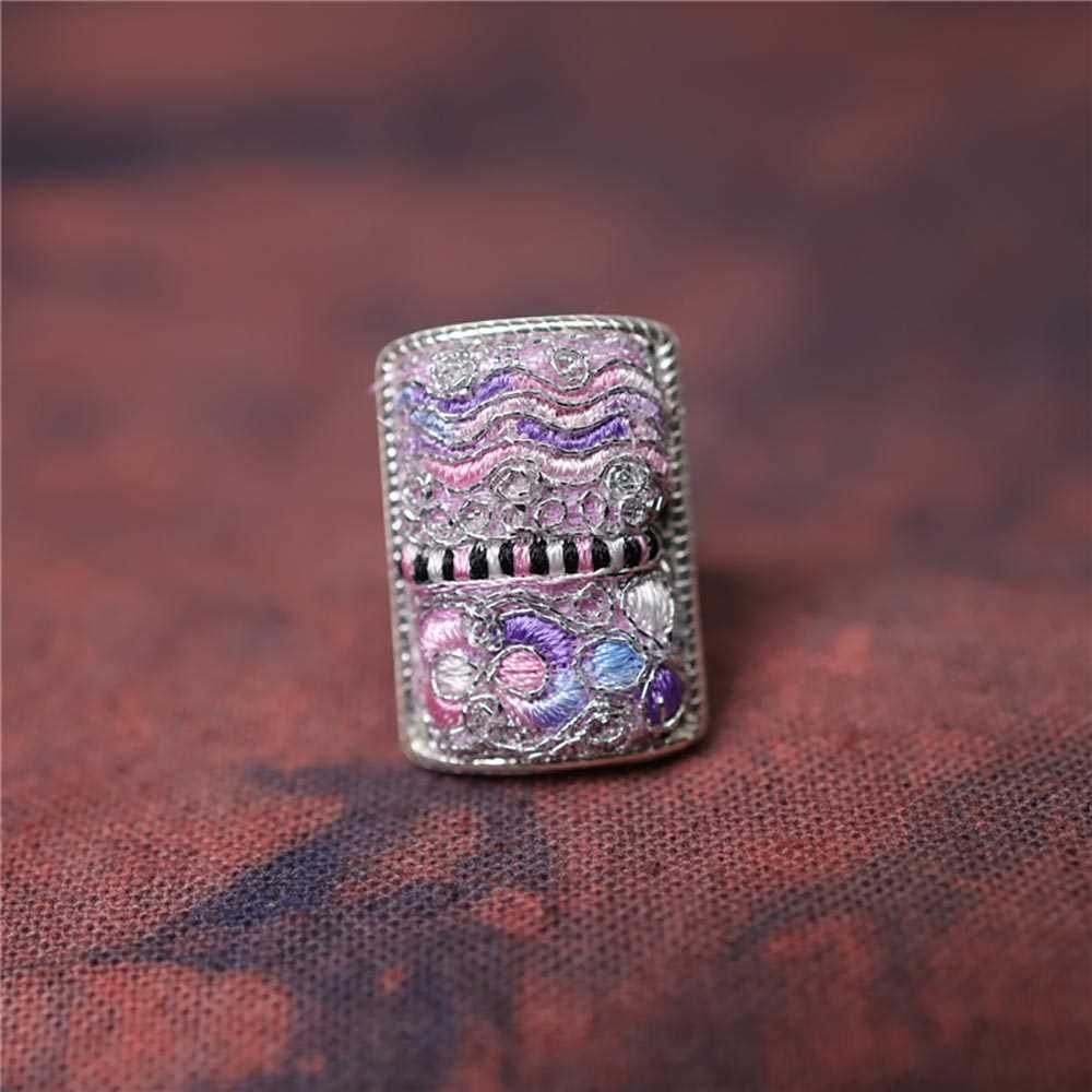 31-60 Miao Silver Ethnic Style Handmade Batik Ring #130