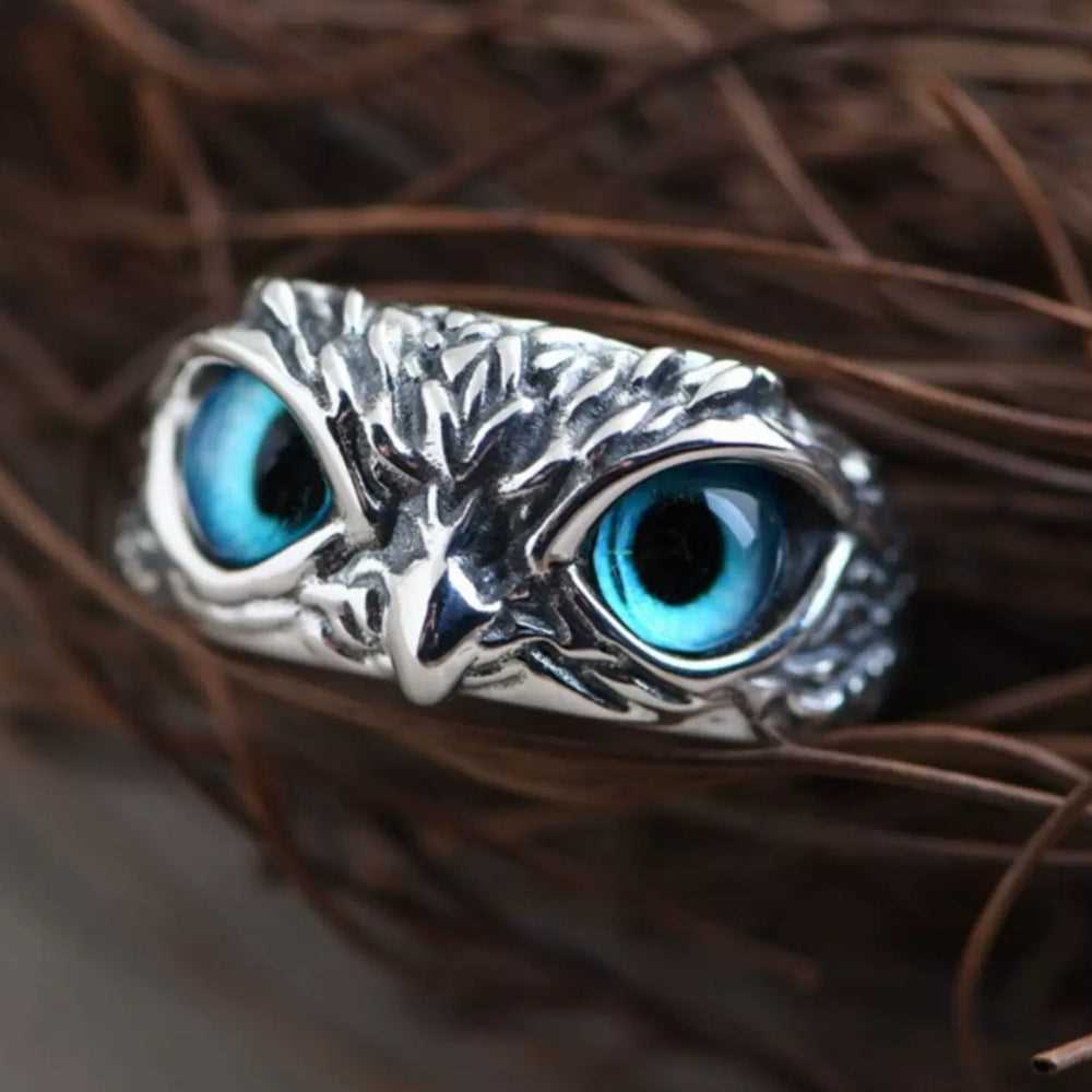 Vintage Evil Eye Owl Adjustable Ring #142