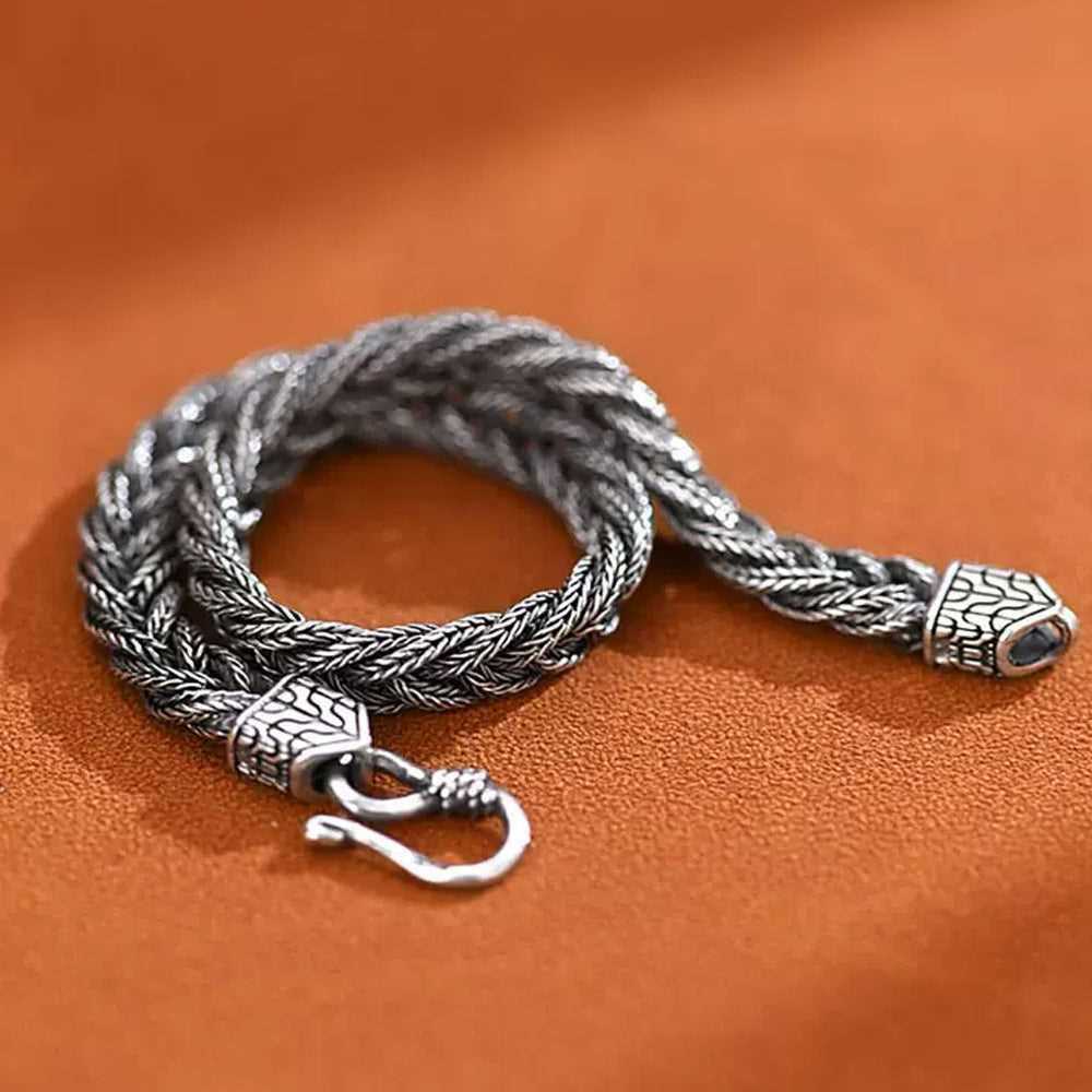 S925 Silver Handcrafted Braided Bracelet #128