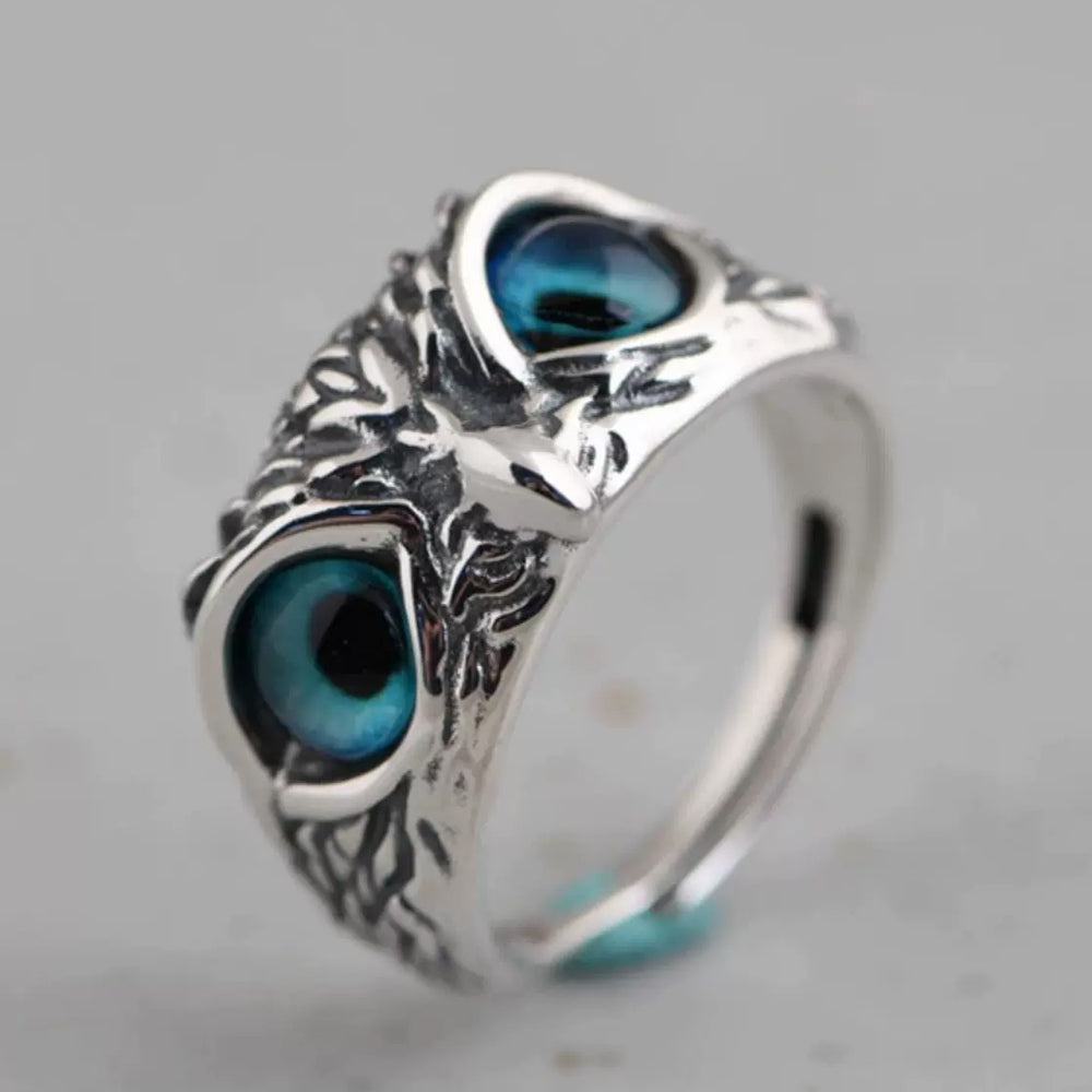 Vintage Evil Eye Owl Adjustable Ring #142