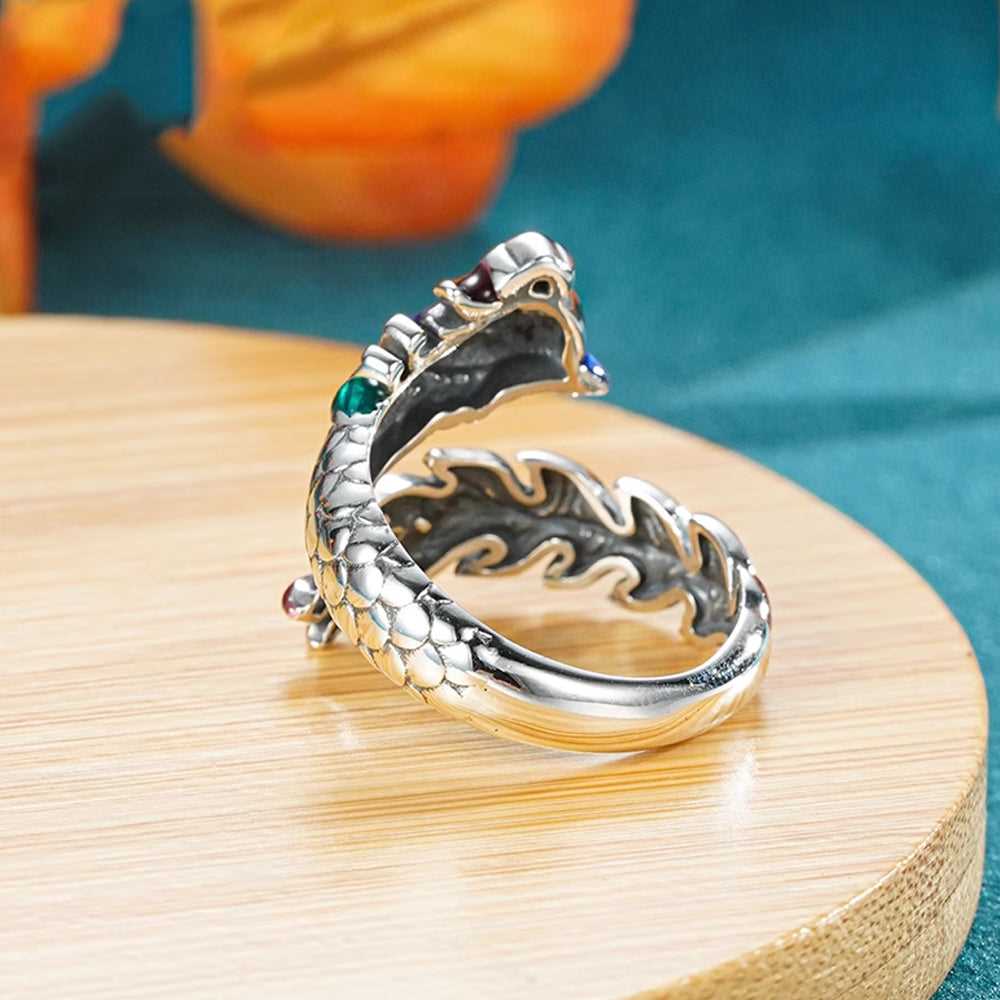 Dragon and Phoenix S925 Silver Couple Rings #119