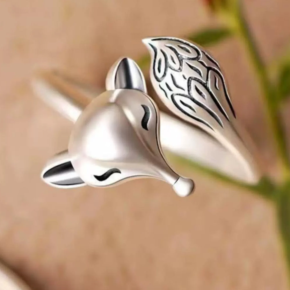 S925 Silver Adjustable Fox Ring #143