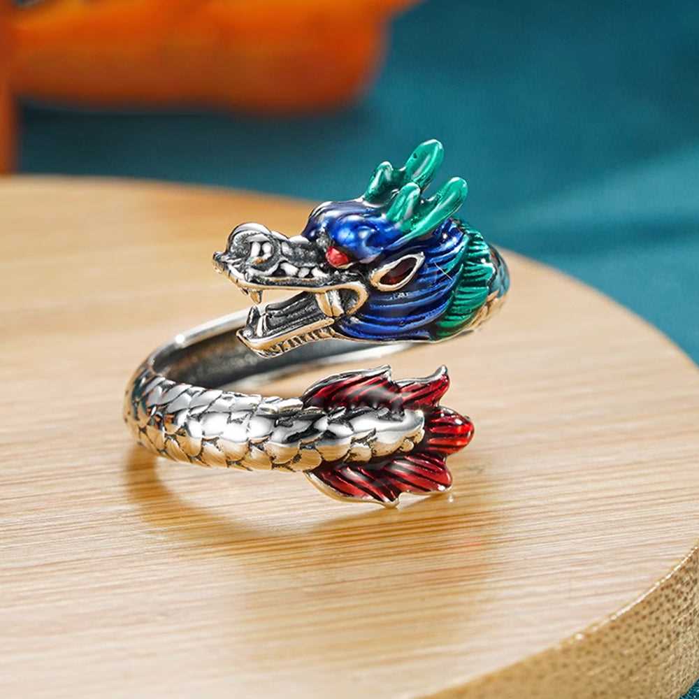 Dragon and Phoenix S925 Silver Couple Rings #119