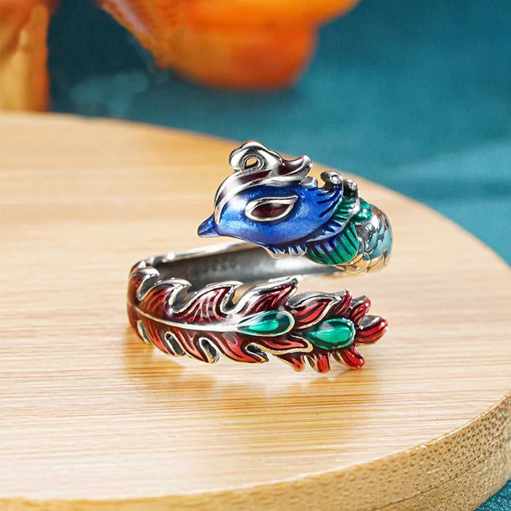 Dragon and Phoenix S925 Silver Couple Rings #119